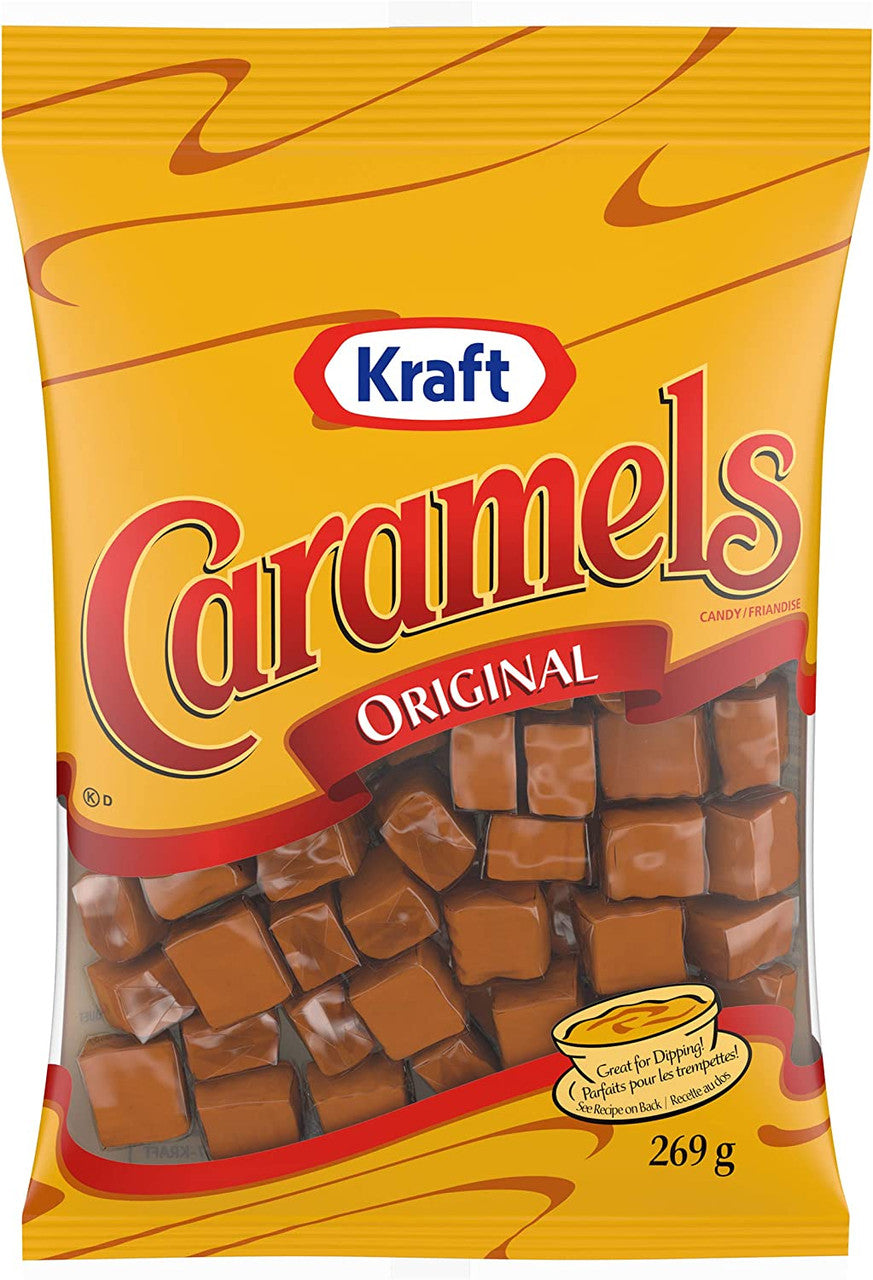 Kraft Original Caramels Chewy Candy 269g/9.5oz Bag (Imported from Canada)