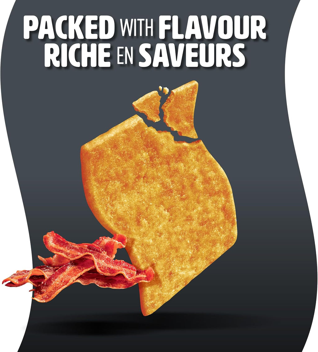 Christie Crispers Smokey Bacon Flavored Crackers, packed with flavor label.