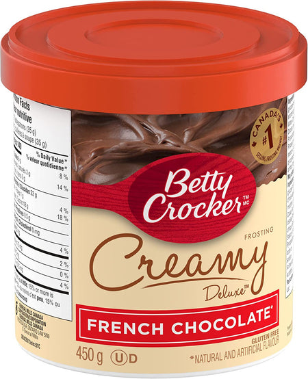 Betty Crocker Gluten Free Creamy Deluxe French Chocolate Frosting, 450g/15.75 oz. Jar {Imported from Canada}