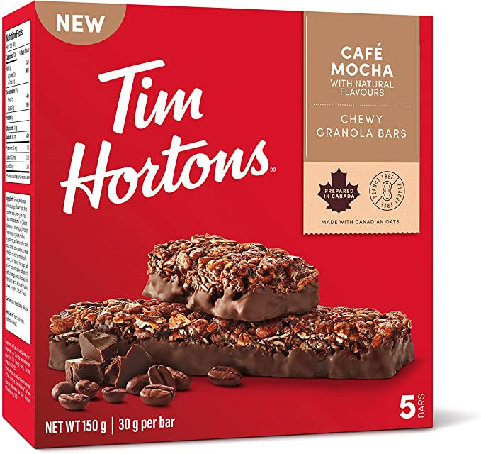 Tim Hortons Café Mocha Granola Bars, 150g/5.25 oz., {Imported from Canada}
