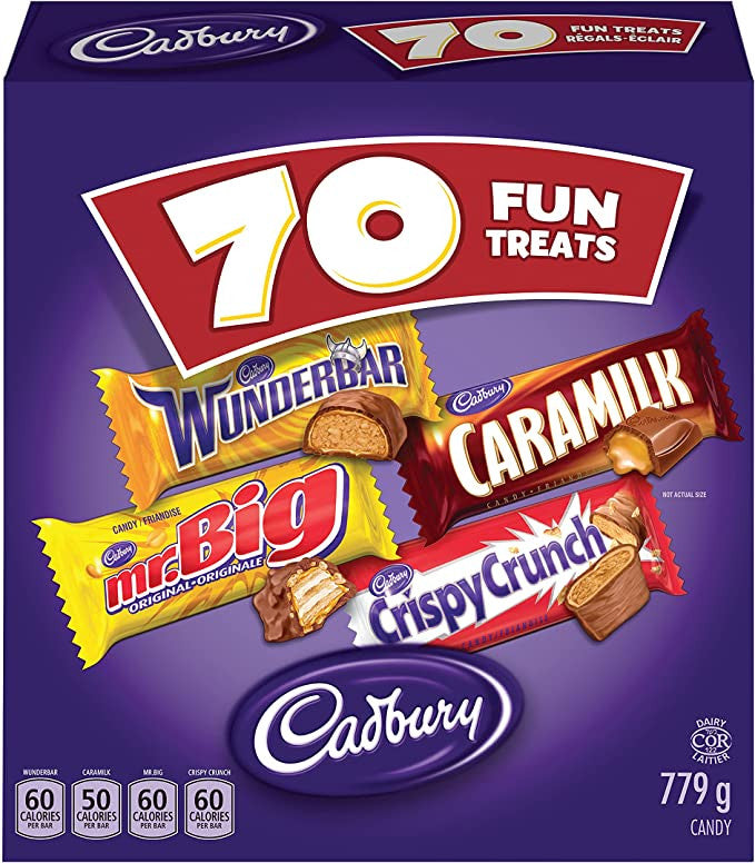 Cadbury Halloween Treats Chocolate, 70ct Wunderbar, Mr. Big, Caramilk, Crispy Crunch {Imported from Canada}