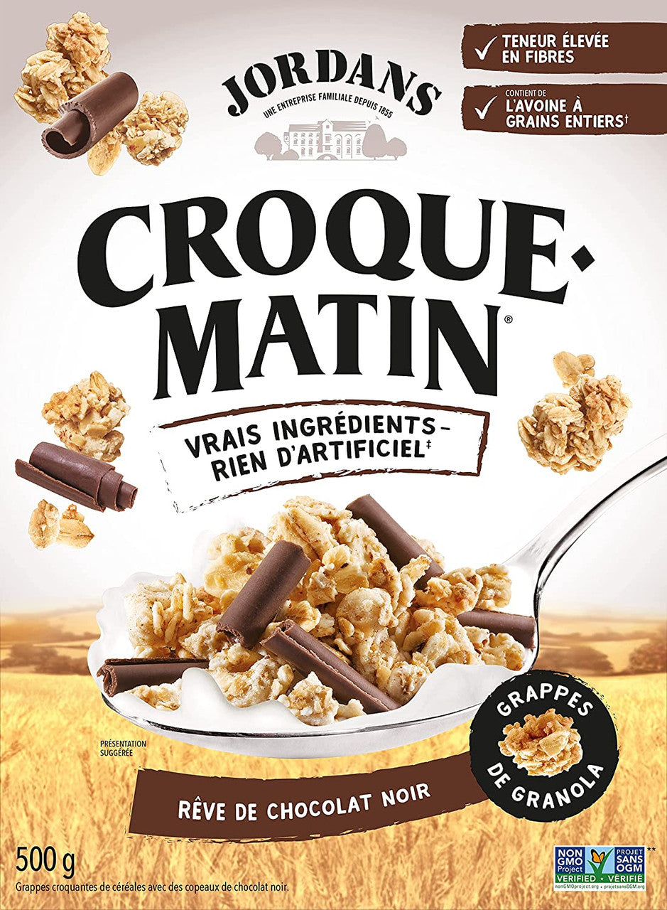 Jordans Morning Crisp Cereal, Dark Chocolate Dream, 500g/17.5 oz. Box(Imported from Canada)