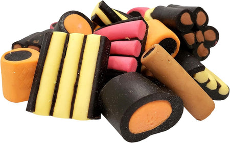 Assorted colorful Cottage Country Premium Licorice Blend on a white background