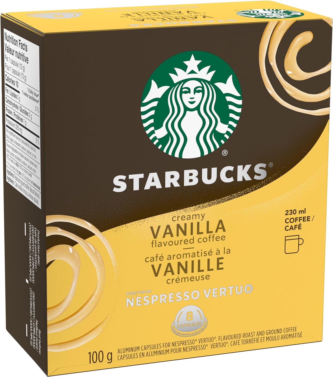Starbucks Espresso Roast Coffee, Capsules for Nespresso Vertuo, 10 count,  68g/2.4 oz. Box {Imported from Canada}