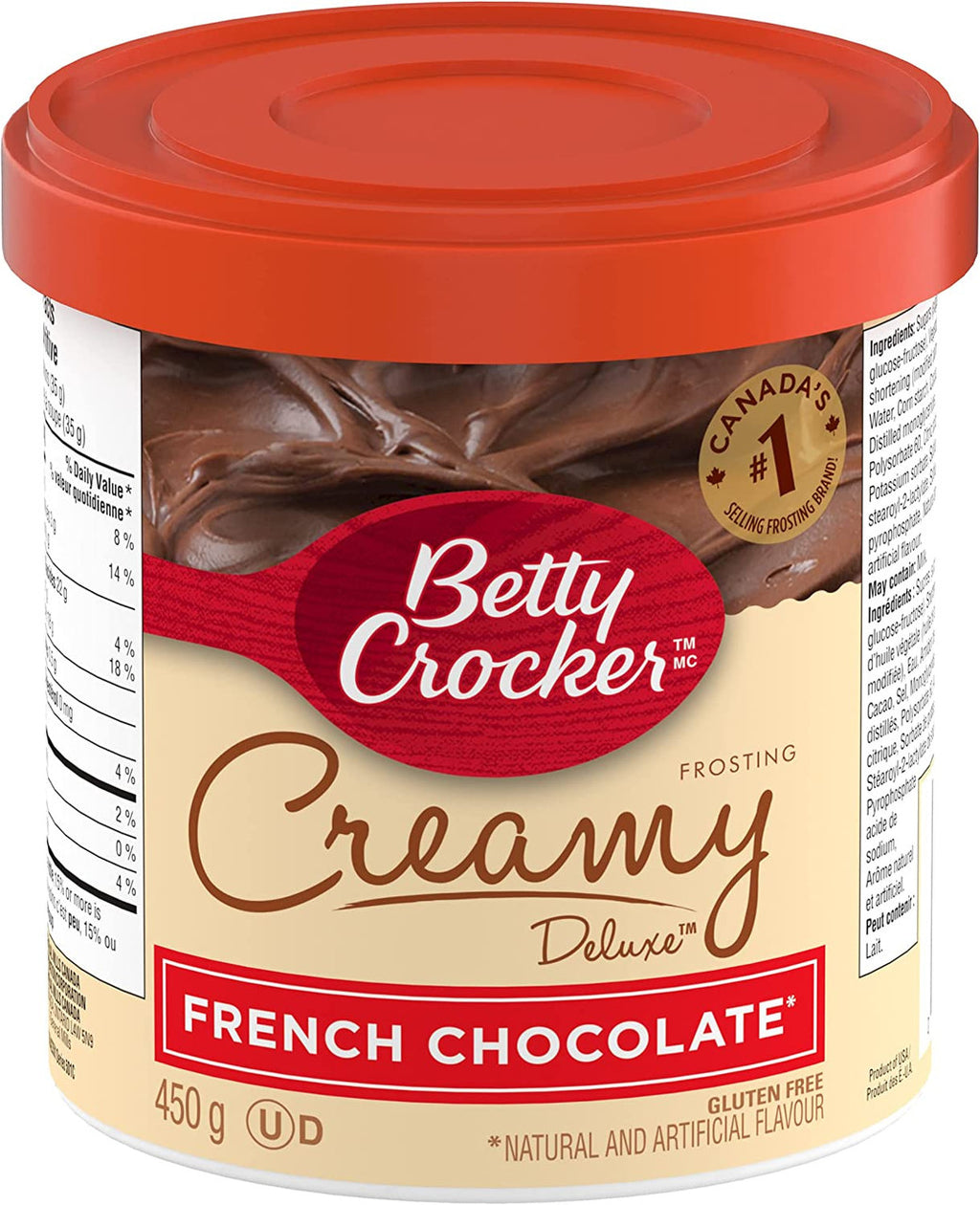 Betty Crocker Gluten Free Creamy Deluxe French Chocolate Frosting, 450g/15.75 oz. Jar {Imported from Canada}