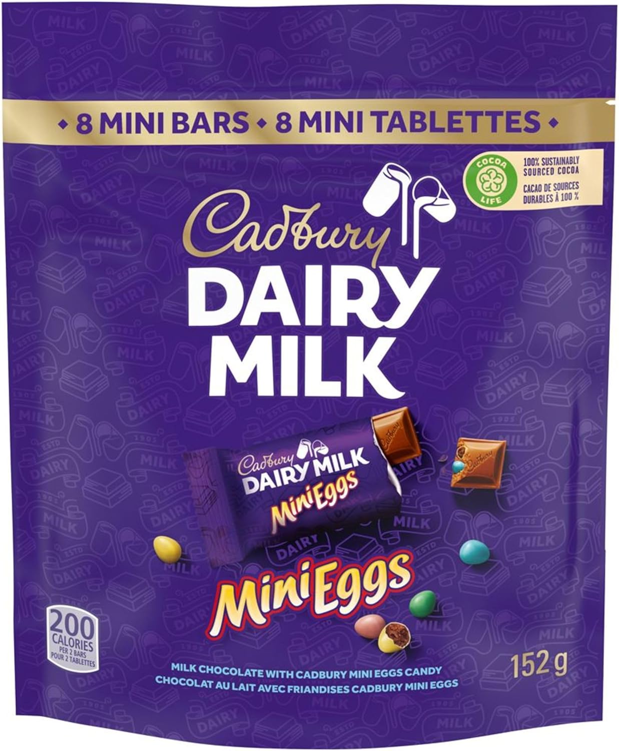 Cadbury Dairy Milk Mini Eggs Chocolate, 8 Mini Bars, 152g/5.3 oz