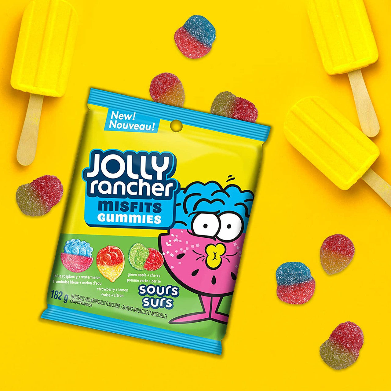 Jolly Rancher Misfit Assorted Sour Gummies, 182g/6.4 oz. Bag, (3 Pack) {Imported from Canada}