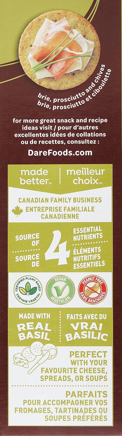 Dare Breton Basil & Olive Oil Crackers, 200g/7 oz. Box {Imported from Canada}