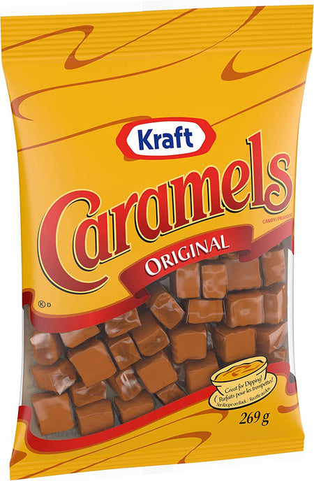 Kraft Original Caramels Chewy Candy 269g/9.5oz Bag (Imported from Canada)