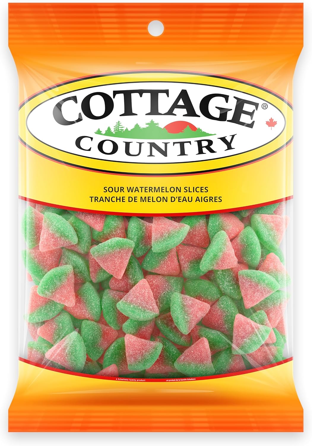 Cottage Country Sour Blue Foot Gummy Candy, 1kg, front of bag.