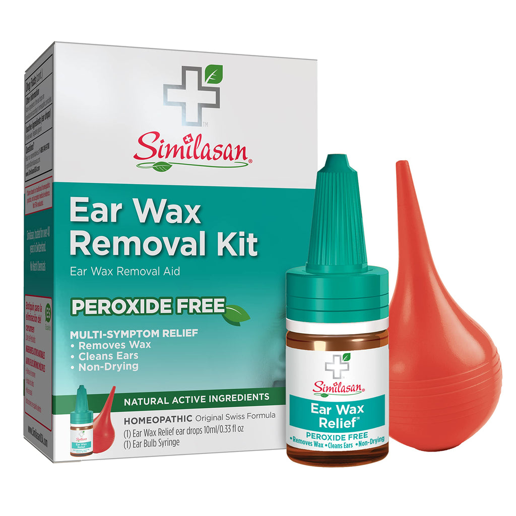 Similasan Ear Wax Removal Kit, Peroxide Free, 10ml Ear Drops & Bulb Syringe {Imported from Canada}