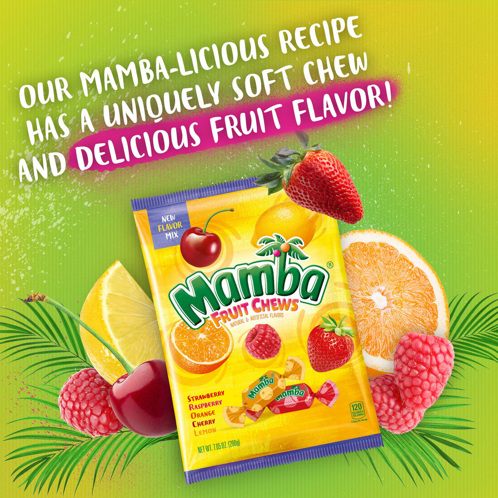 Mamba Fruity Chewy Candy, 150g/5.2 oz., Bag {Imported from Canada}