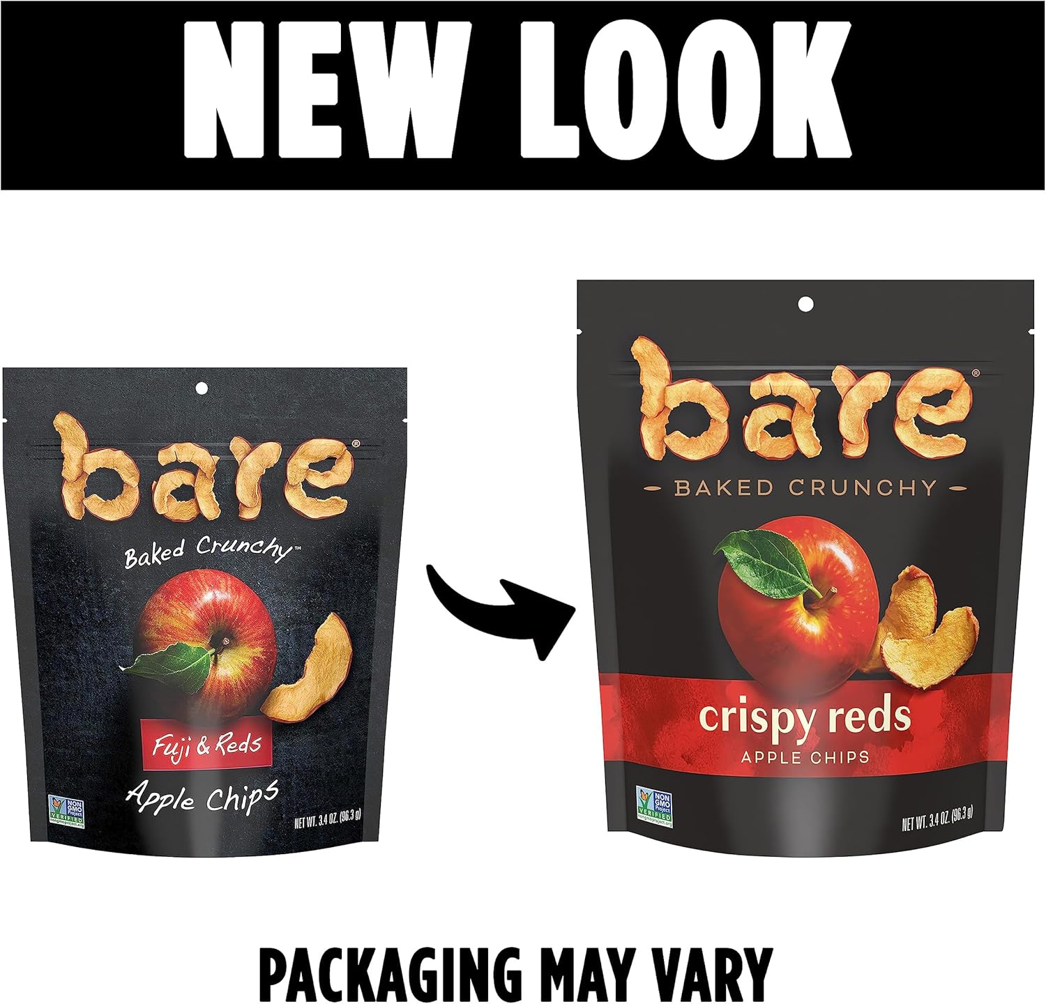 Bare Baked Crispy Reds Apple Chips, 100g/3.5 oz - New Look