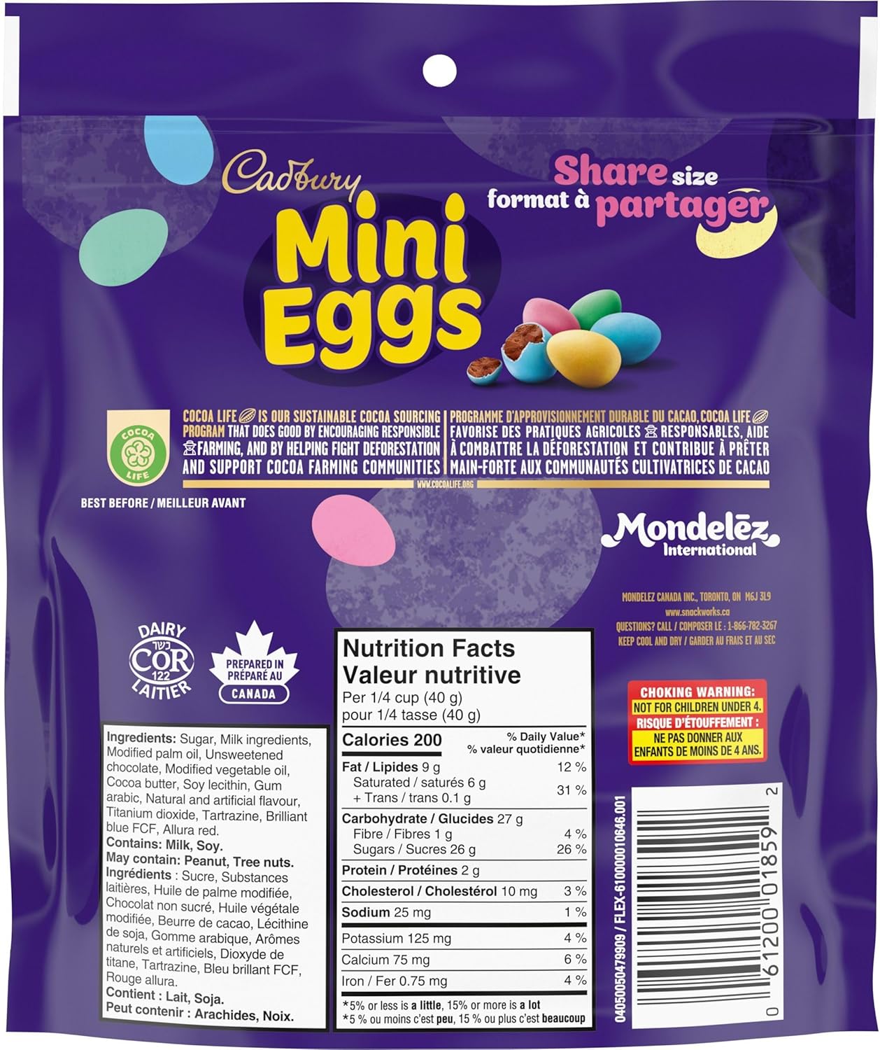Cadbury Mini Eggs, Share size, 342g/12.1 oz - Back