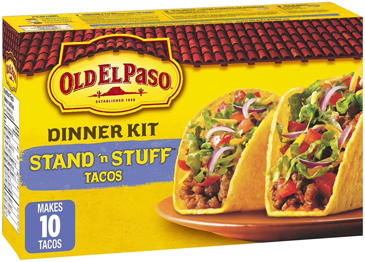 Old El Paso Stand and Stuff Tacos Dinner Kit, 10 Count, 250g/8.8 oz., {Imported from Canada}