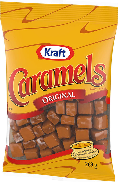 Kraft Original Caramels Chewy Candy 269g/9.5oz Bag (Imported from Canada)