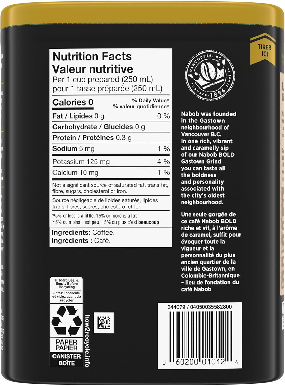 Nabob Bold Gastown Grind Ground Coffee 340g