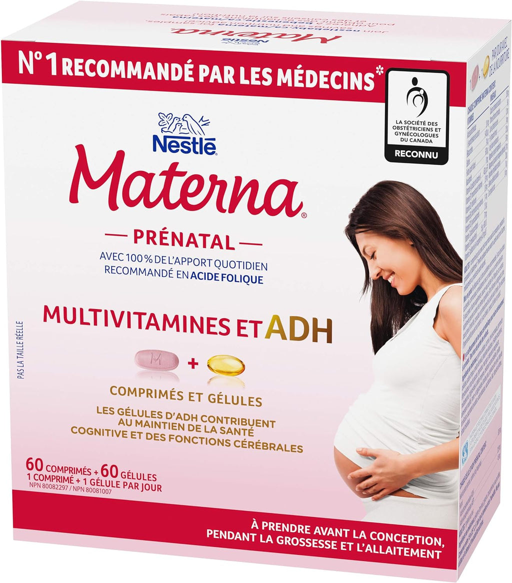 Materna Prenatal Multivitamins & DHA, 2-in-1 Package, 60 Tablets & 60 Softgels, 2 Bottles