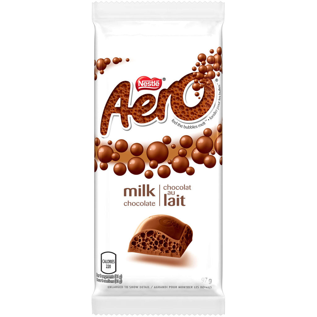 AERO Milk Chocolate, 97g/3.4 oz., Bar, {Imported from Canada}