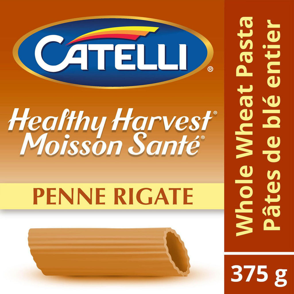 Catelli Healthy Harvest Whole Wheat Penne Rigate Pasta, 375g/13.2 oz., {Imported from Canada}