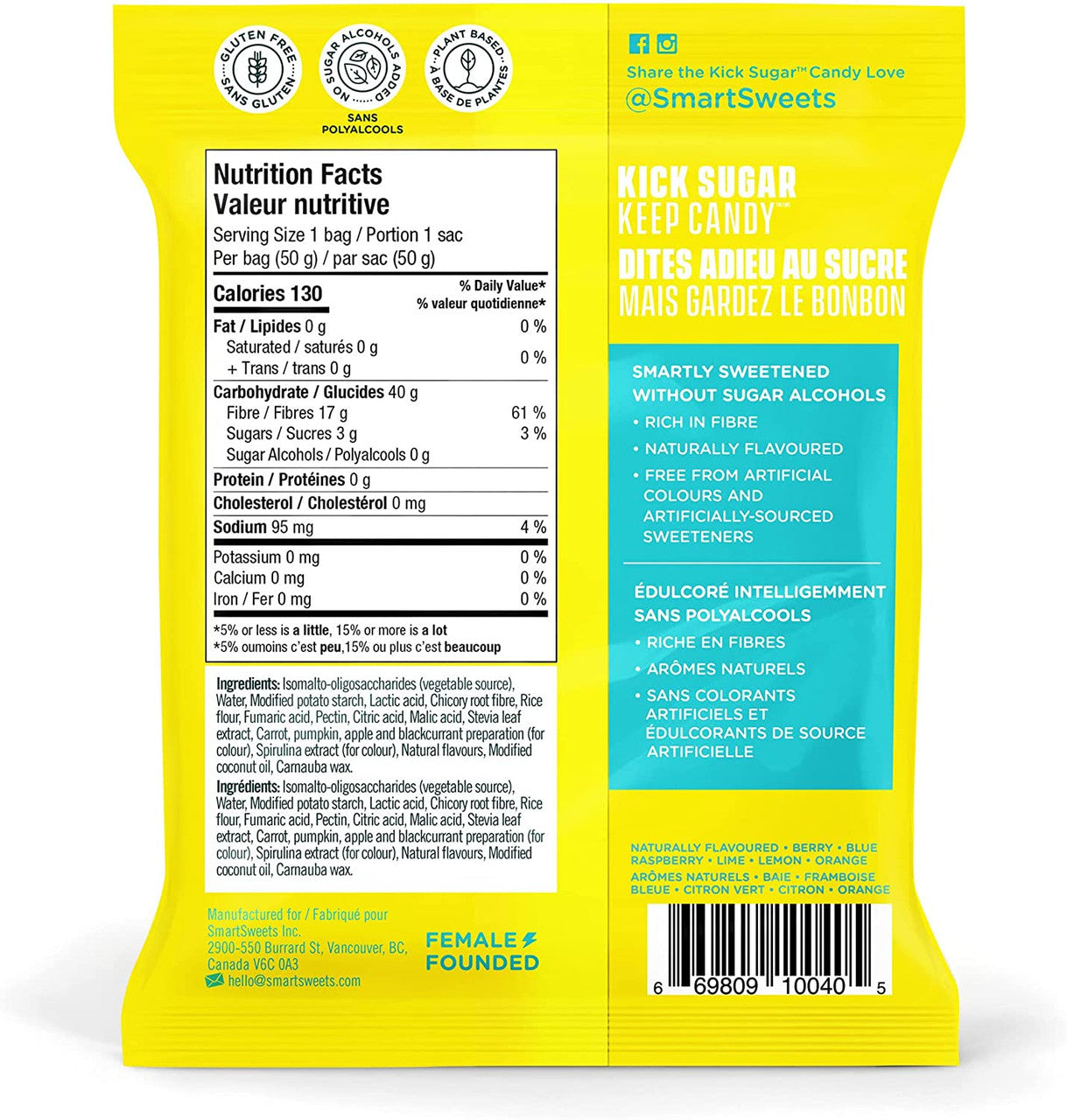 Smart Sweets Sour Blast Buddies, 50g/1.75 oz. Bag {Imported from Canada}