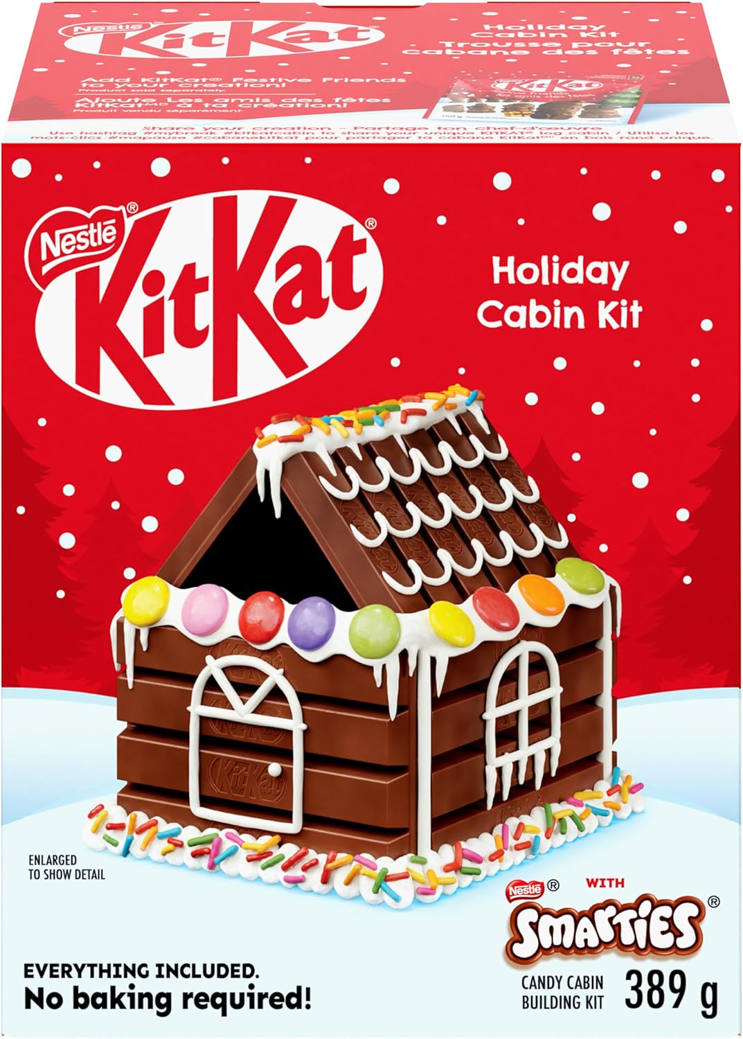 Front of Nestle Kit Kat Holiday Cabin Building Kit, 389g/13.7 oz., Box