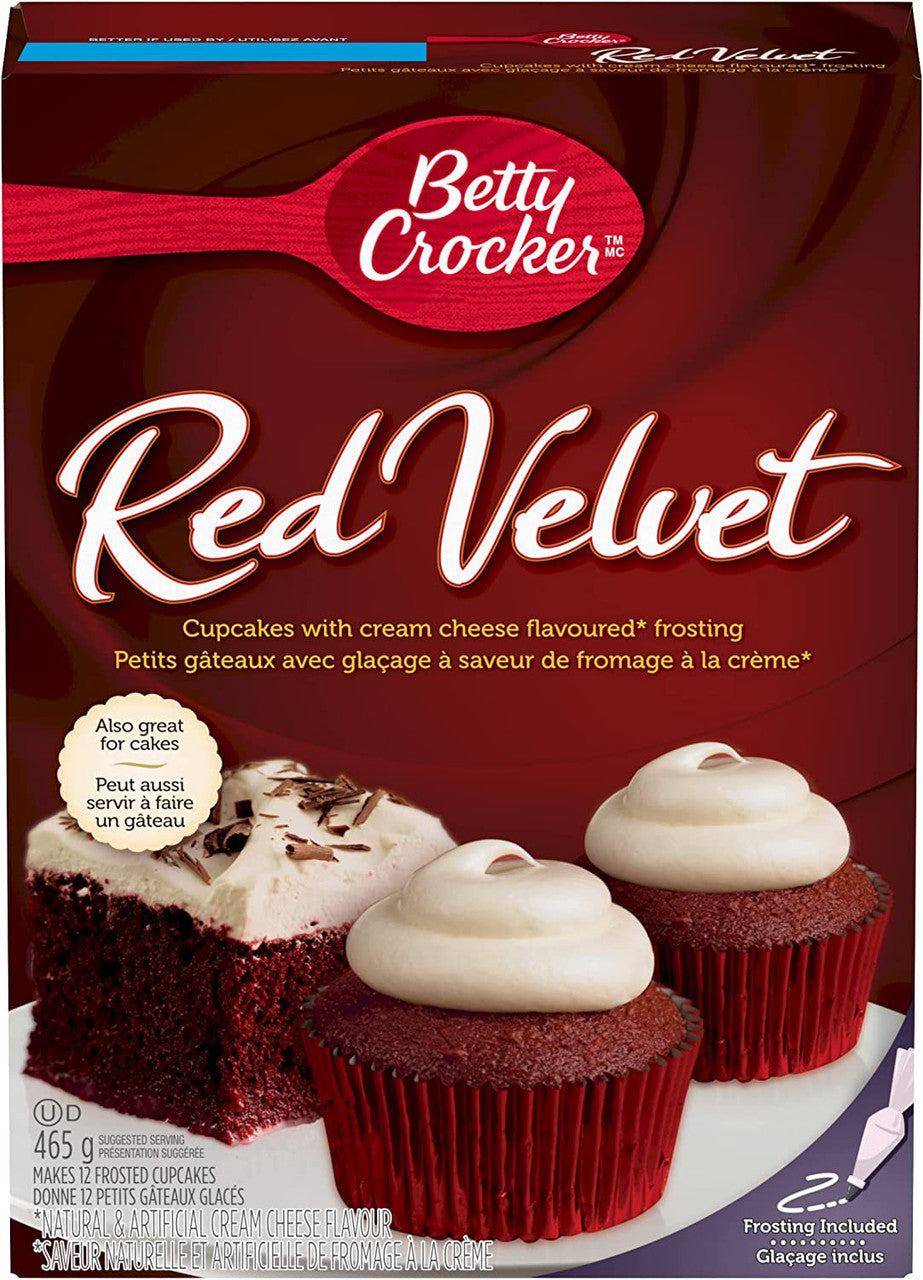 Betty Crocker Red Velvet Cupcake Mix, 465g/16 oz. Box {Imported from Canada}