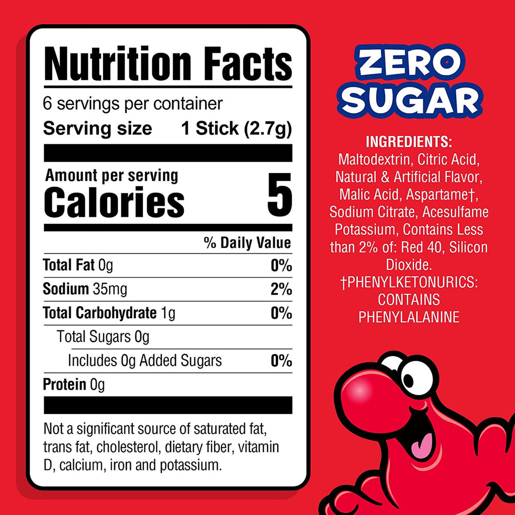 Nerds Zero Sugar Cherry Drink Mix, 6 packets, 16g/0.6 oz. Box {Imported from Canada}