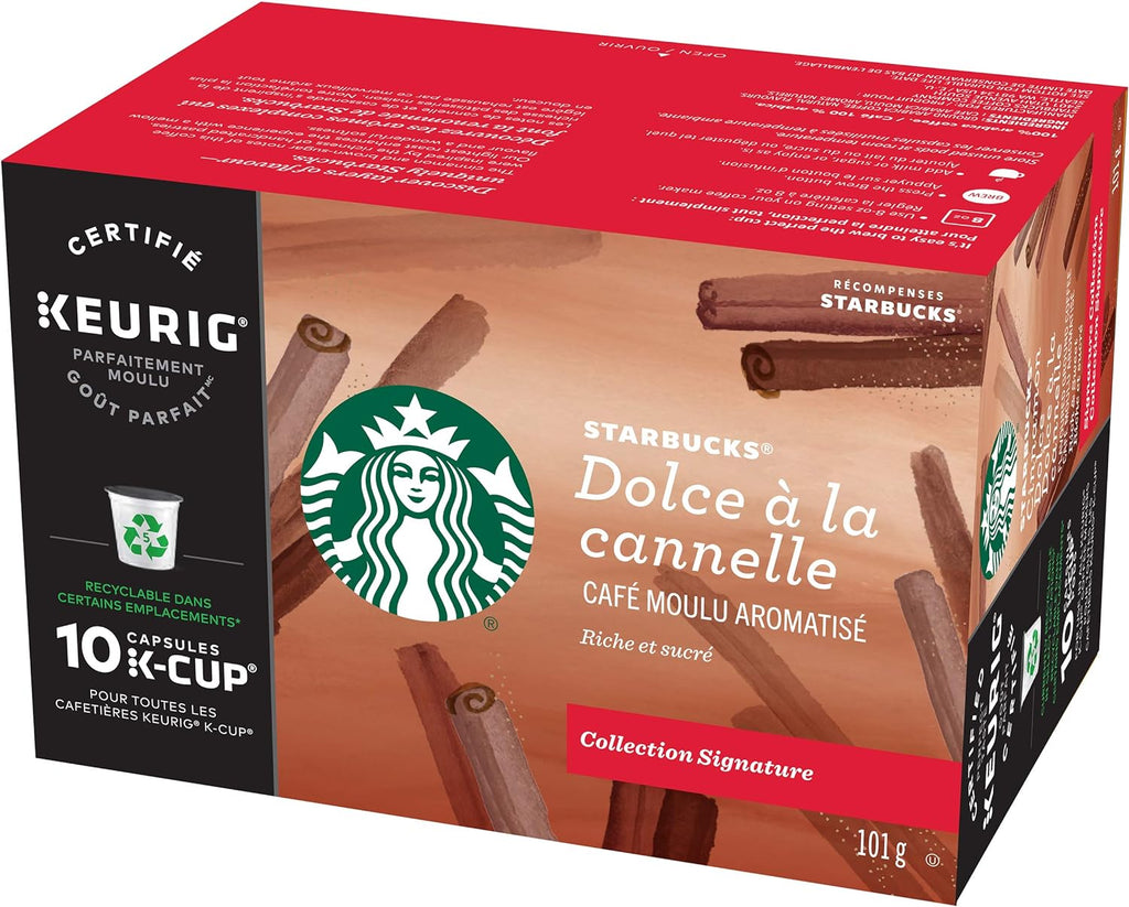 Starbucks Cinnamon Dolce Flavored Coffee, 10 K-cups, 101g/3.5 oz