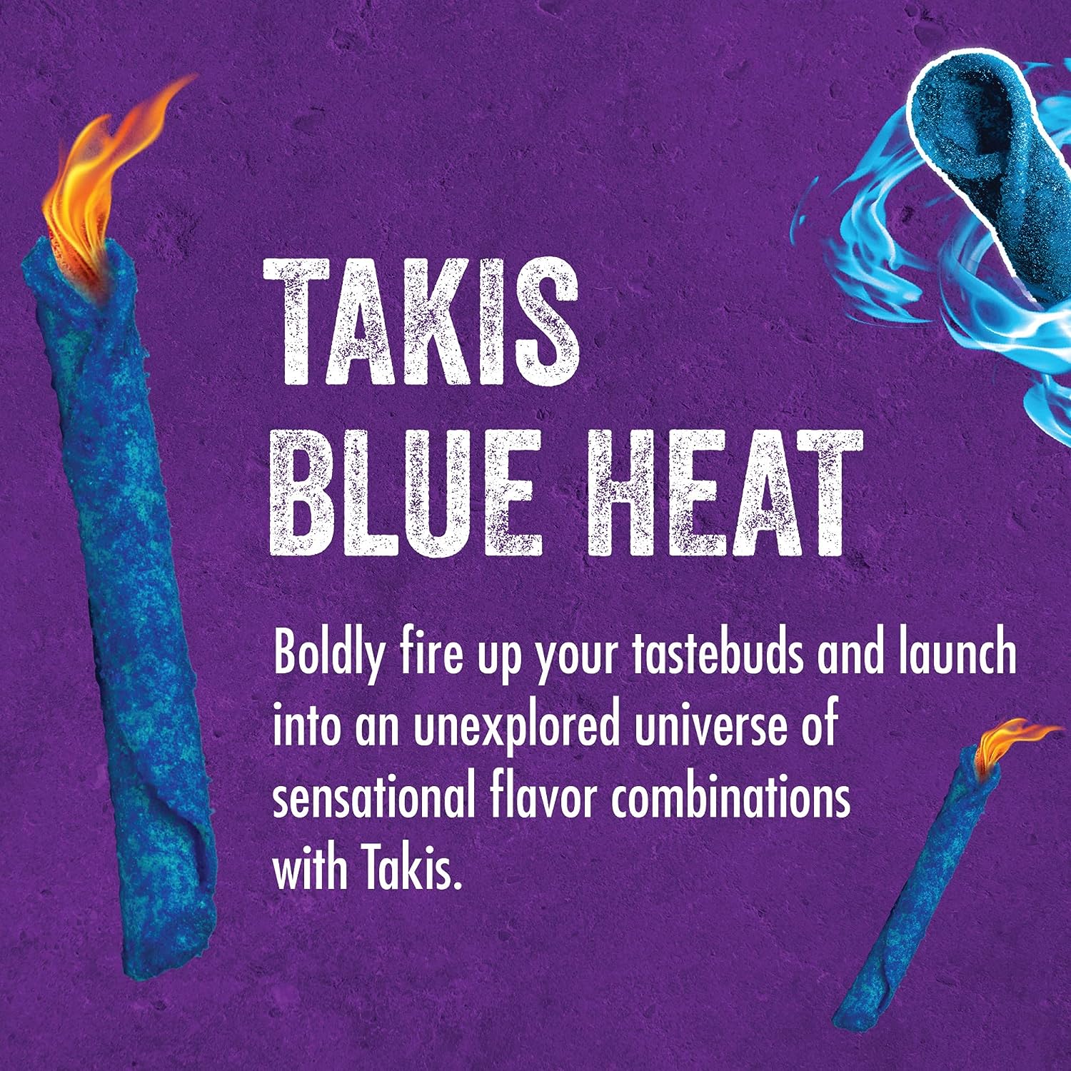 Takis Blue Heat Rolled Tortilla Chips, 80g, takis blue heat label.