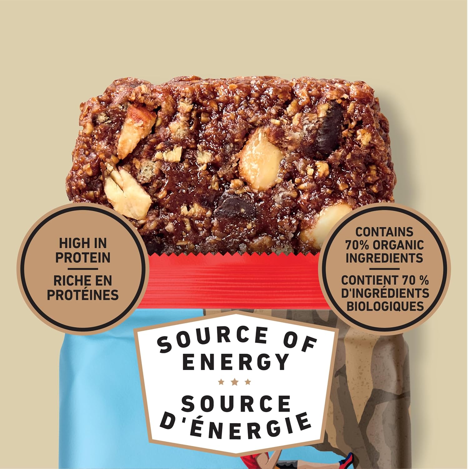 Clif Nutritional Supplement Energy Bars, Chocolate Almond Fudge Flavor, 10 Bars x 68g