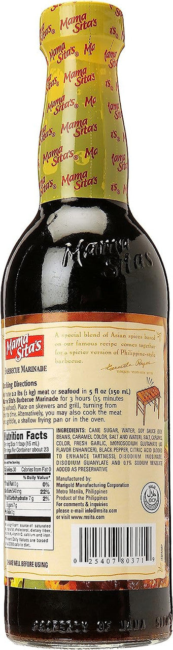 Mama Sita's BBQ Marinade Sauce, 350ml/11.8 fl. oz., Bottle, {Imported from Canada}