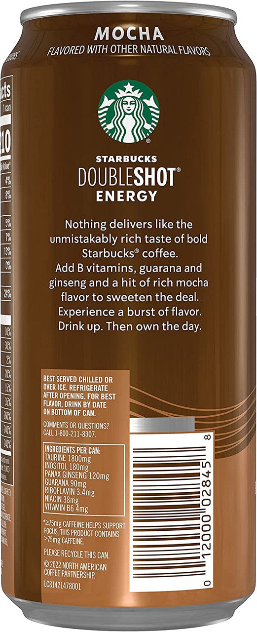 Starbucks Doubleshot Mocha Coffee Drink, 444mL/15.5 fl. oz. Bottle {Imported from Canada}