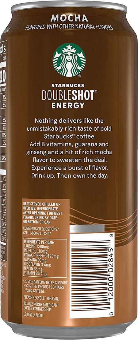 Starbucks Doubleshot Mocha Coffee Drink, 444mL/15.5 fl. oz. Bottle {Imported from Canada}