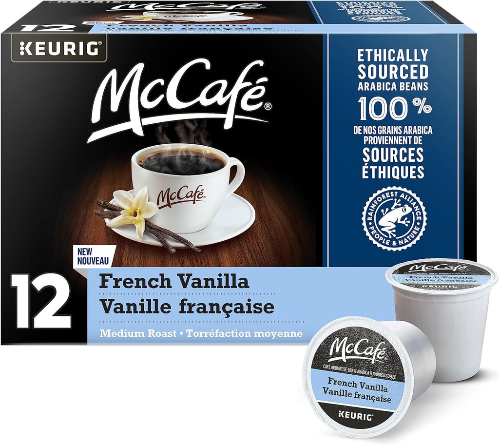 McCafe French Vanilla Medium Roast Coffee, Recyclable K-Cup Pods, 12 Count {Imported from Canada}