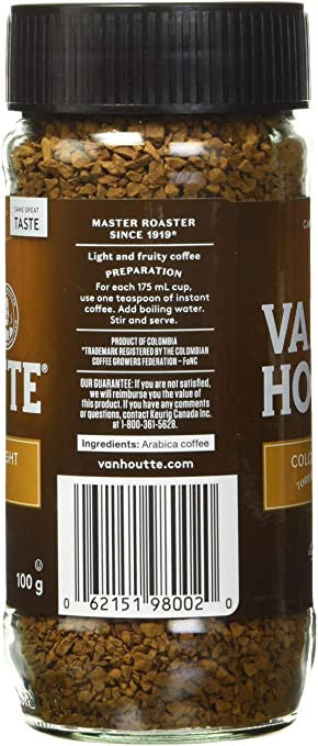 Van Houtte Colombian Light Roast Instant Coffee, 100g/3.5oz. {Imported from Canada}
