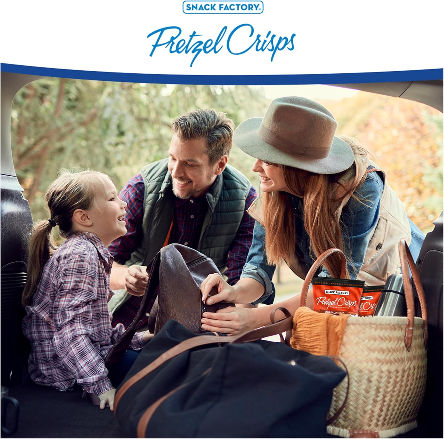 taking along some Snack Factory Buffalo Wing Pretzel Crisps on a hike