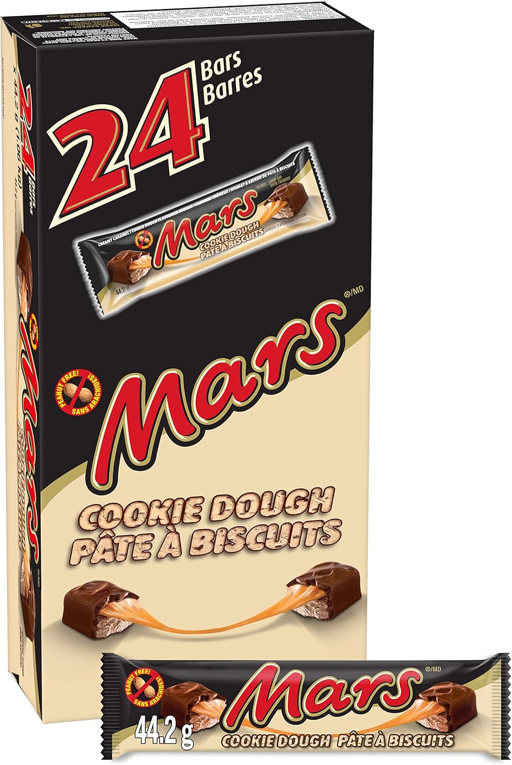 Mars Cookie Dough Chocolate Bars - 24 Pack (44.2g per bar) - Front Of Box