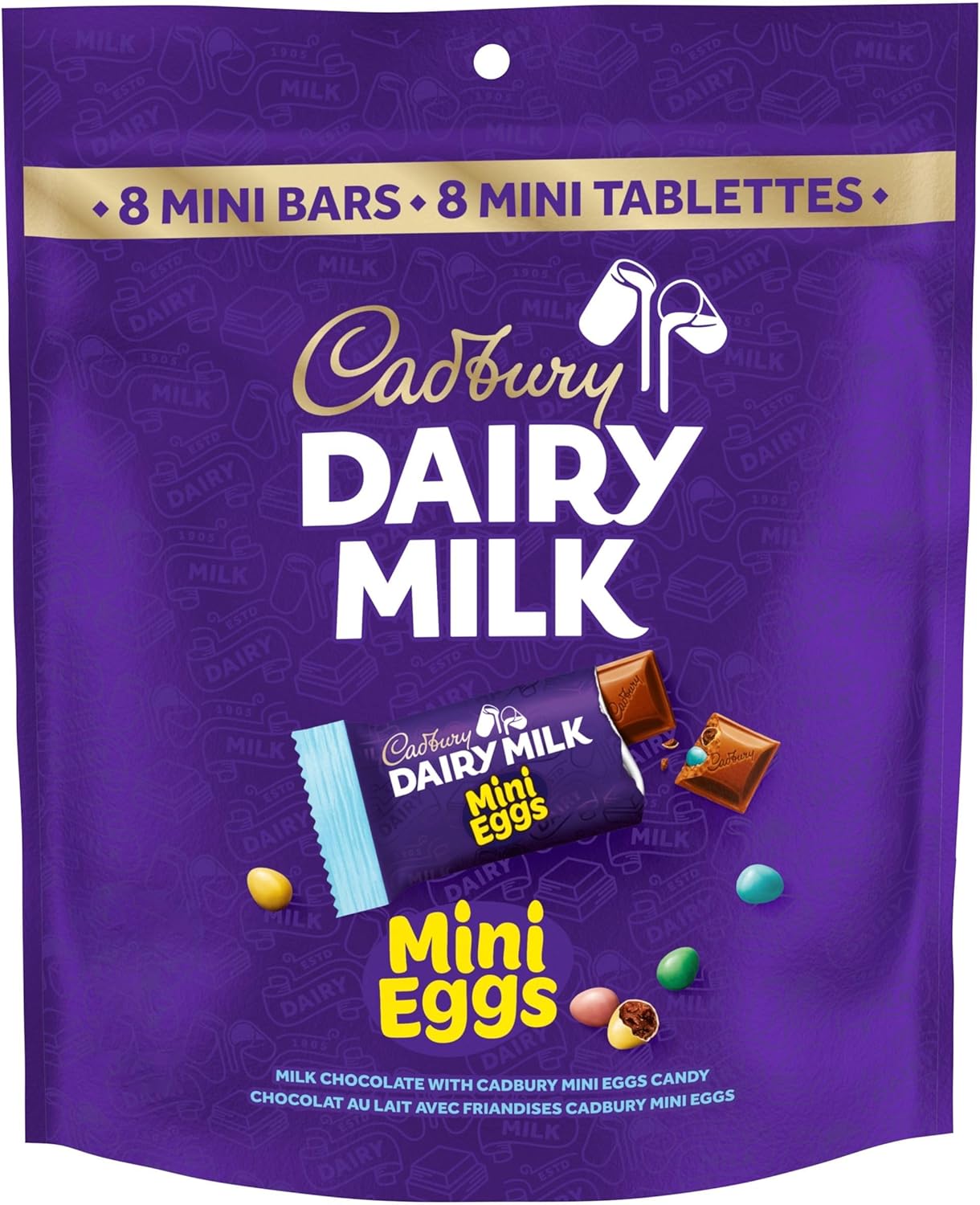 Cadbury Dairy Milk Mini Eggs Chocolate, 8 Mini Bars, 144g/5.1 oz