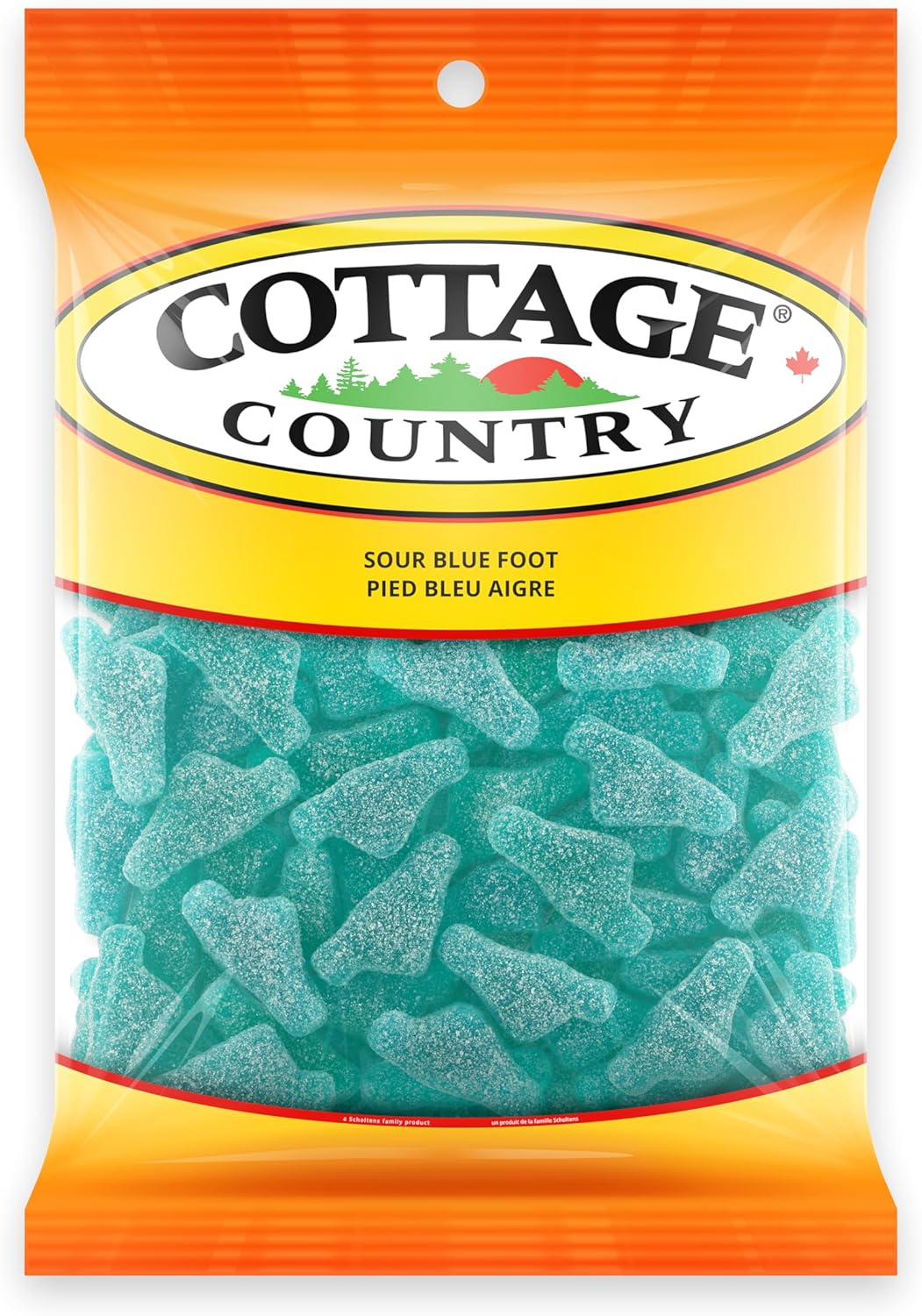 Cottage Country Sour Blue Foot Gummy Candy, 1kg/35.2 oz., Bag