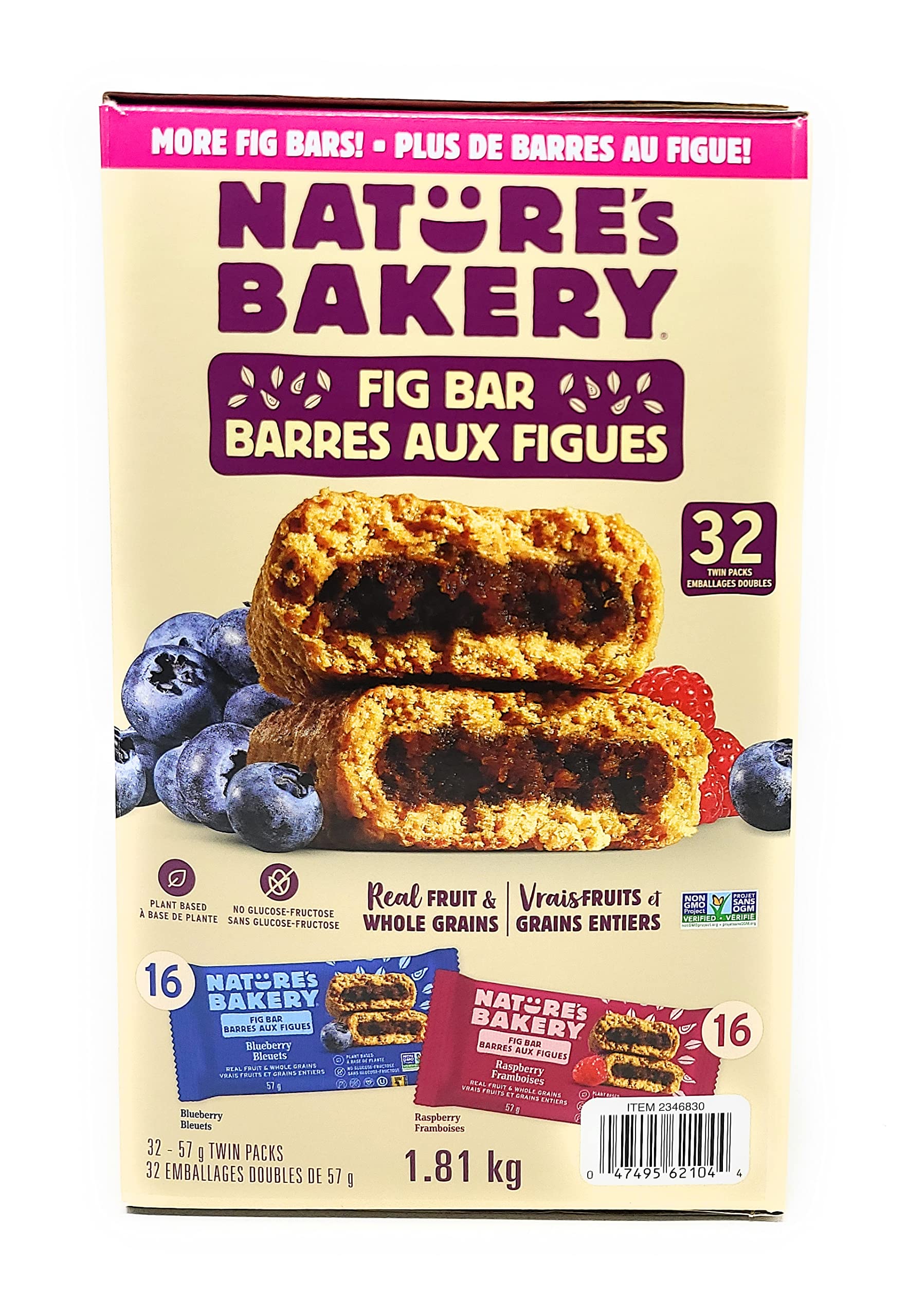 Nature's Bakery Fig Bars, side of box