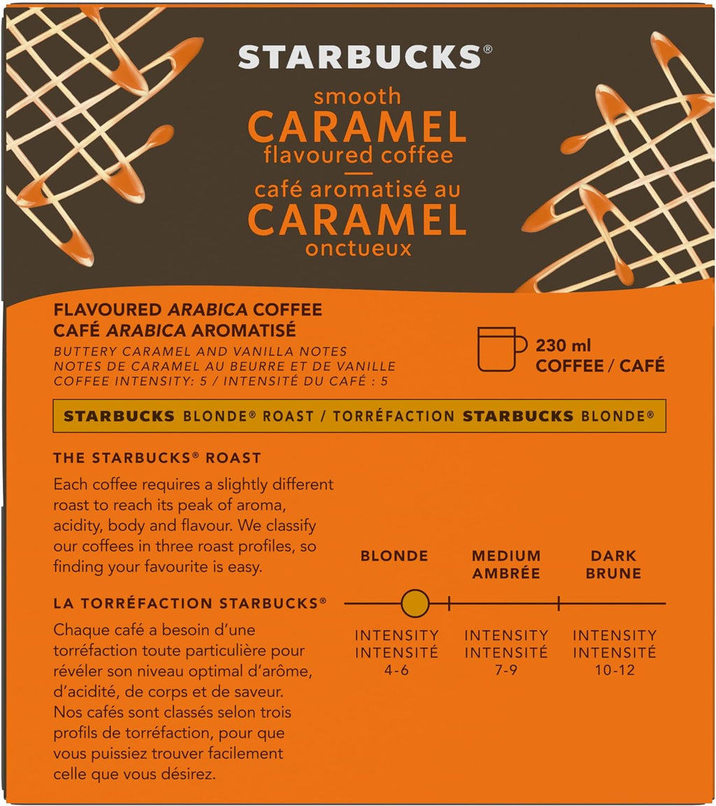 Starbucks Smooth Caramel Flavored Coffee, Capsules for Nespresso Vertuo, 8 count, 100g/3.5 oz. Box {Imported from Canada}