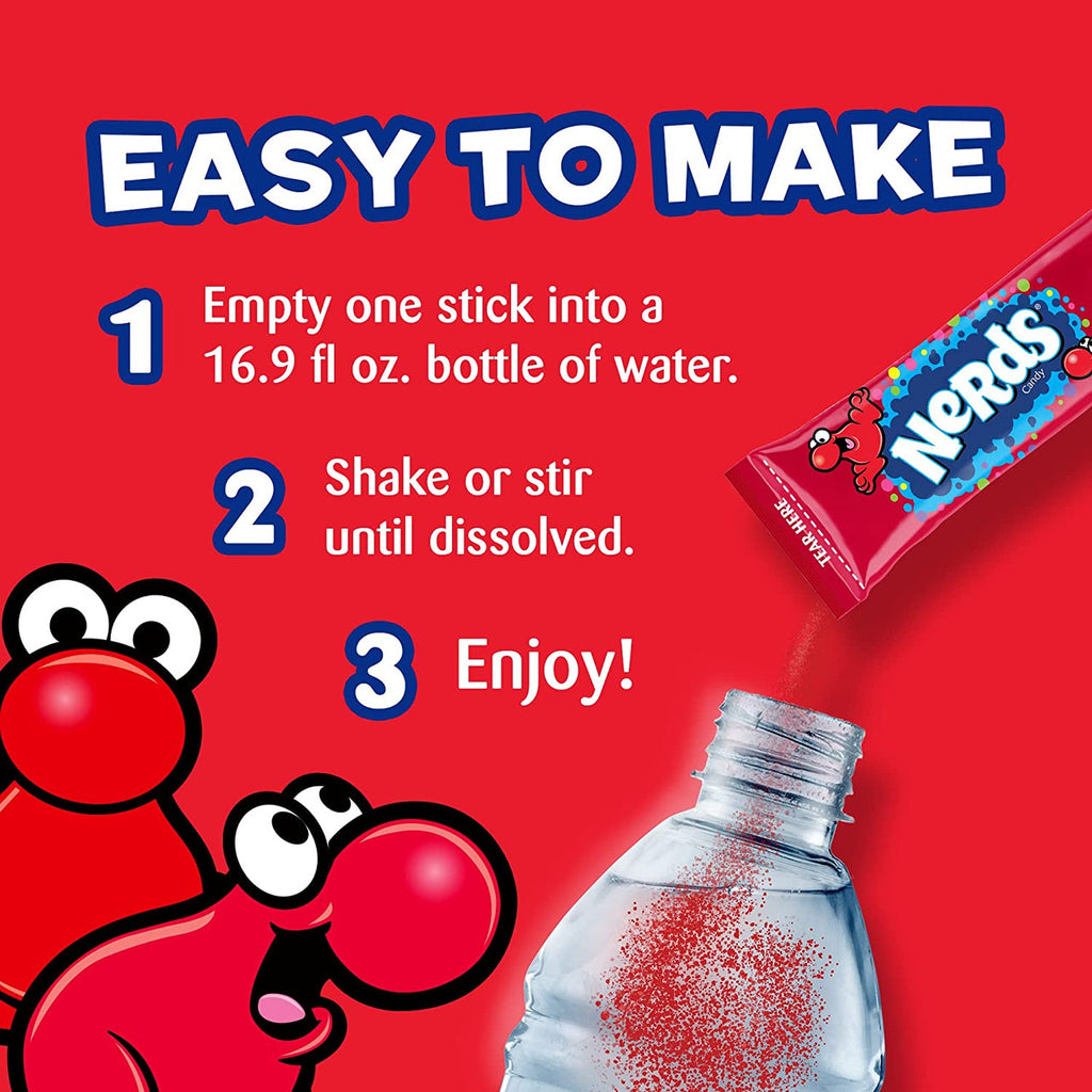 Nerds Zero Sugar Cherry Drink Mix, 6 packets, 16g/0.6 oz. Box {Imported from Canada}