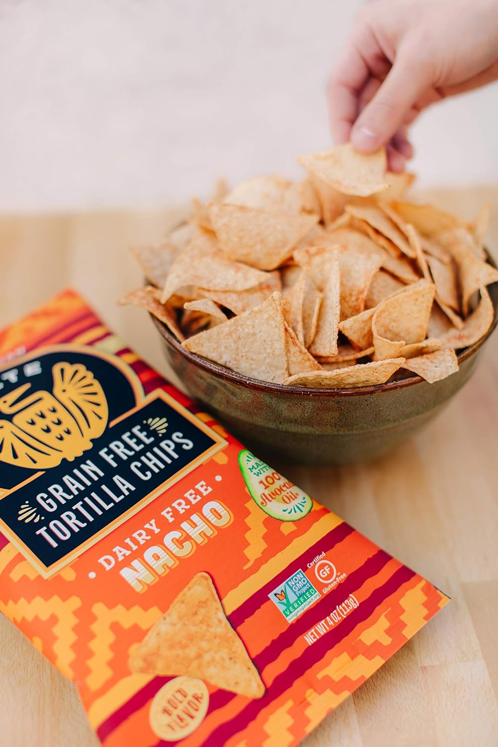 Siete Nacho Chips, picture of chips in a bowl