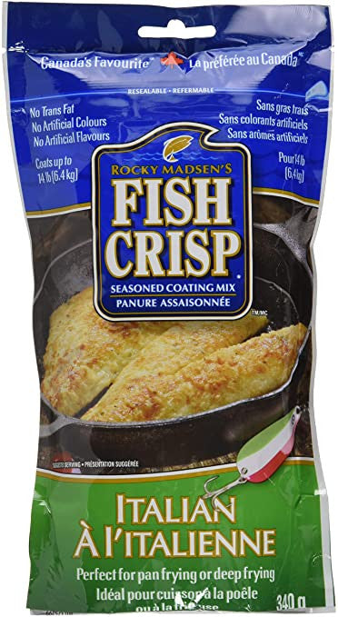 Rocky Madsen's Fish Crisp, Seasoned Coating Mix, Italian, 340g/12oz., {Imported from Canada}