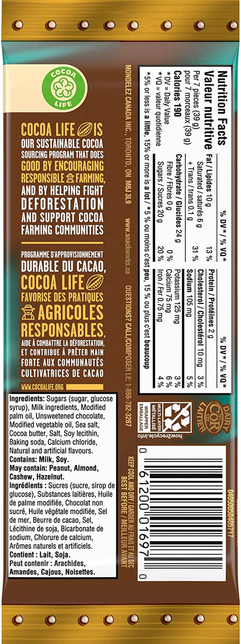 Cadbury Caramilk Salted Caramel Chocolate, Large 100g/3.5 oz. Bar - {Imported from Canada}