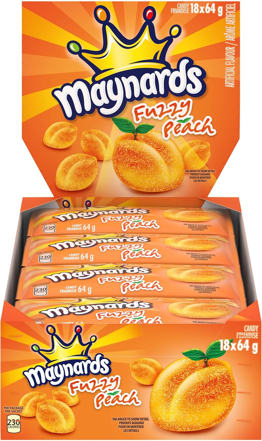 Maynards Fuzzy Peach - 18 Packs (64g per pack) - Box