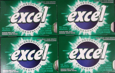 Excel Sugar-Free Gum Chlorophyll (4pk) 48 Pieces Total {Imported from Canada}