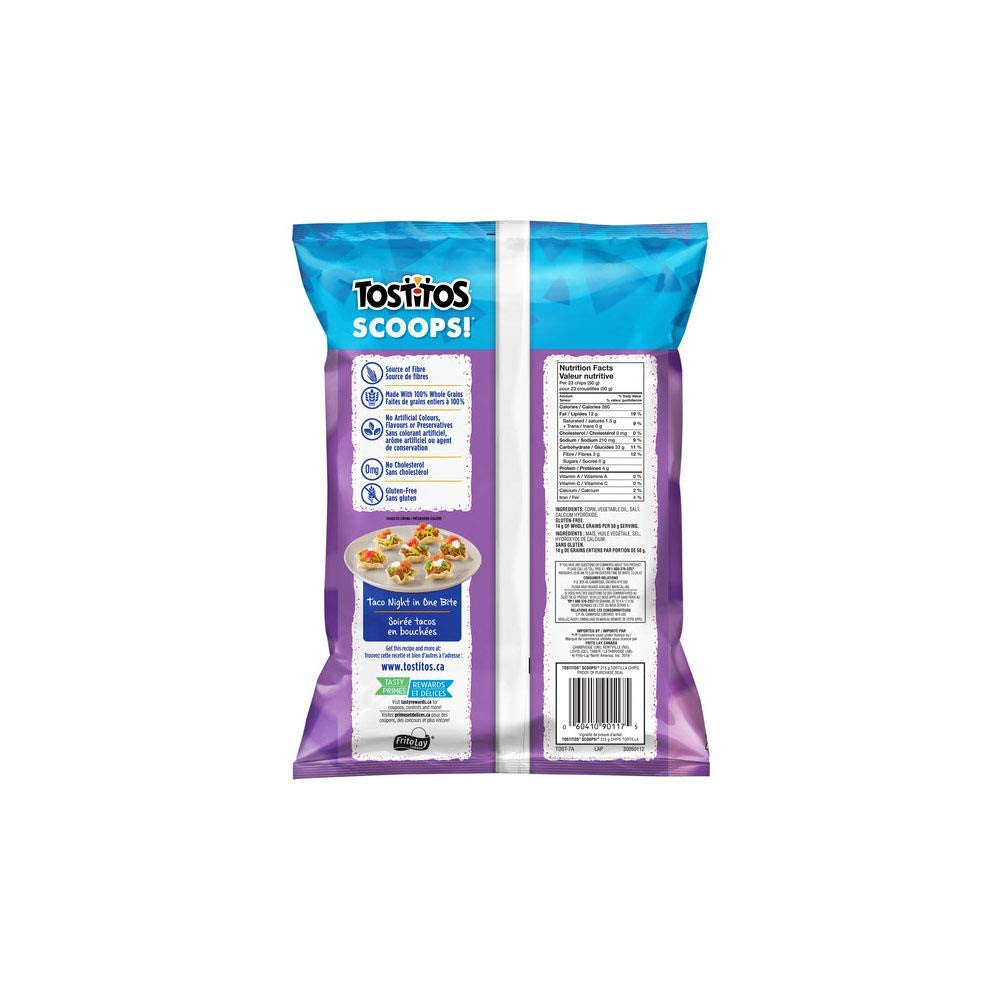 Tostitos Scoops! Tortilla Chips 215g/7.5oz, 3-Pack {Imported from Canada}