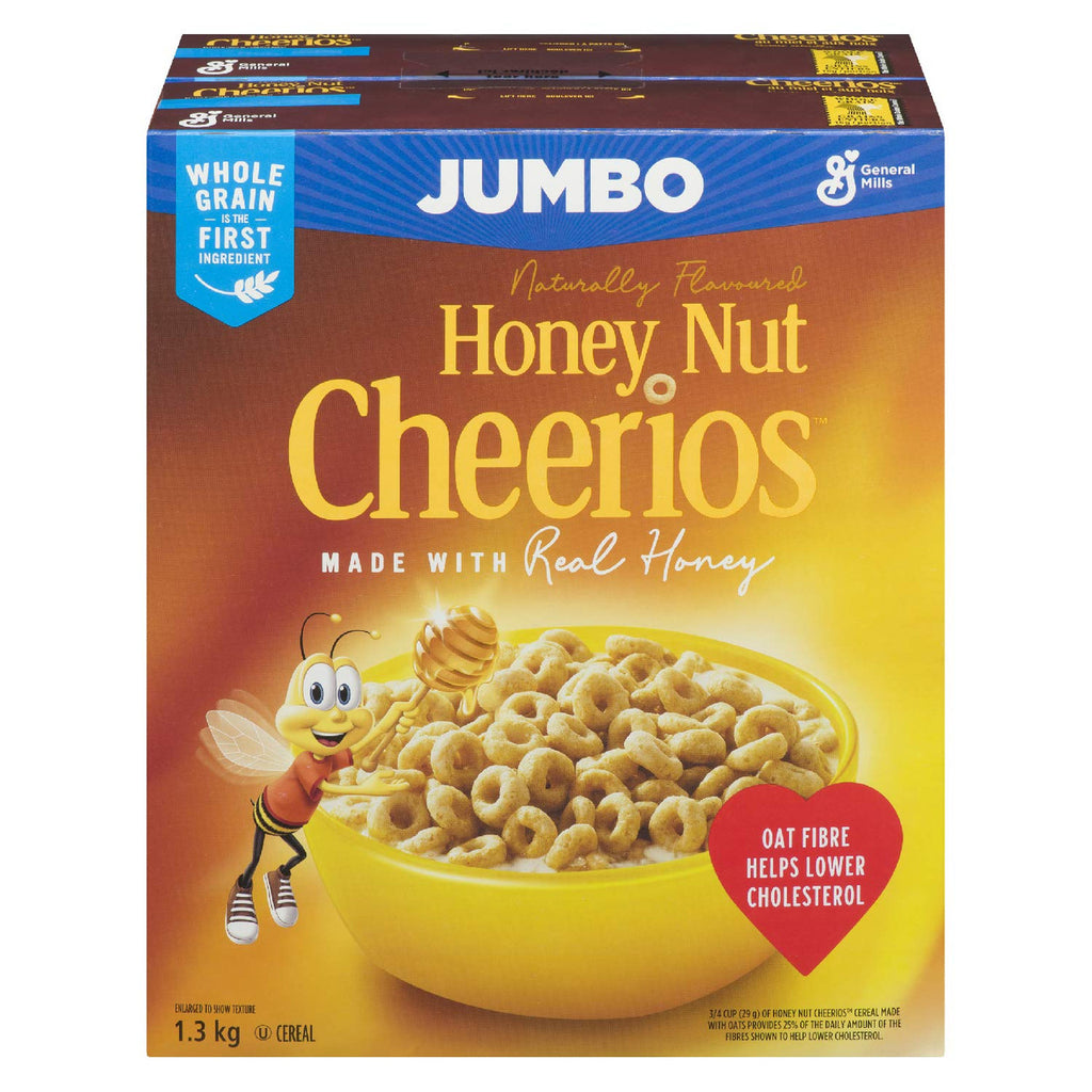 Cheerios Honey Nut Jumbo Cereal, 1.3kg/45.85oz, (Imported from Canada)